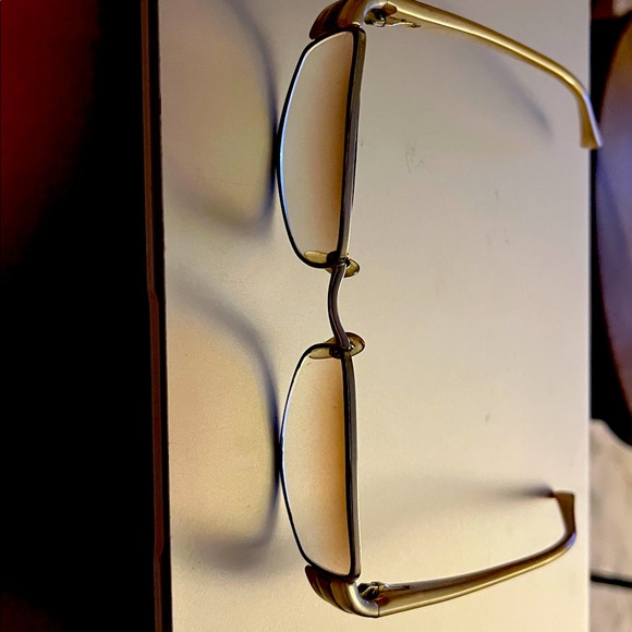 Prada VPR 66H 3BQ-1O1 Silver Beige Rectangle Eyeglasses Frames 52-16 135 Italy - Picture 1 of 4